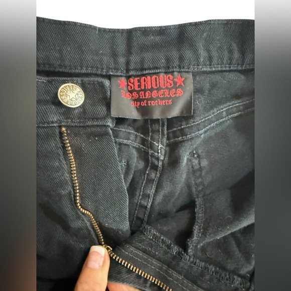 Serious Los Angeles Black Denim Flare Bootcut Men’s Jeans Waist 33 - Picture 6 of 13